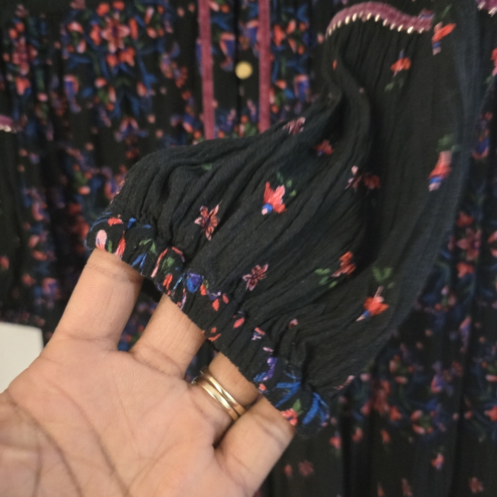 Monsoon Velvet Trim Dress Black - Picture 15 of 16